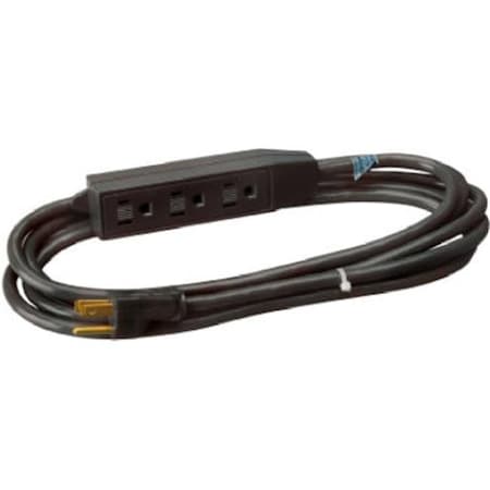 Master Electronics SJTW Extension Cord, 16 AWG, Indoor, 16/3, 3 Outlets, Black, 12 ft 834745